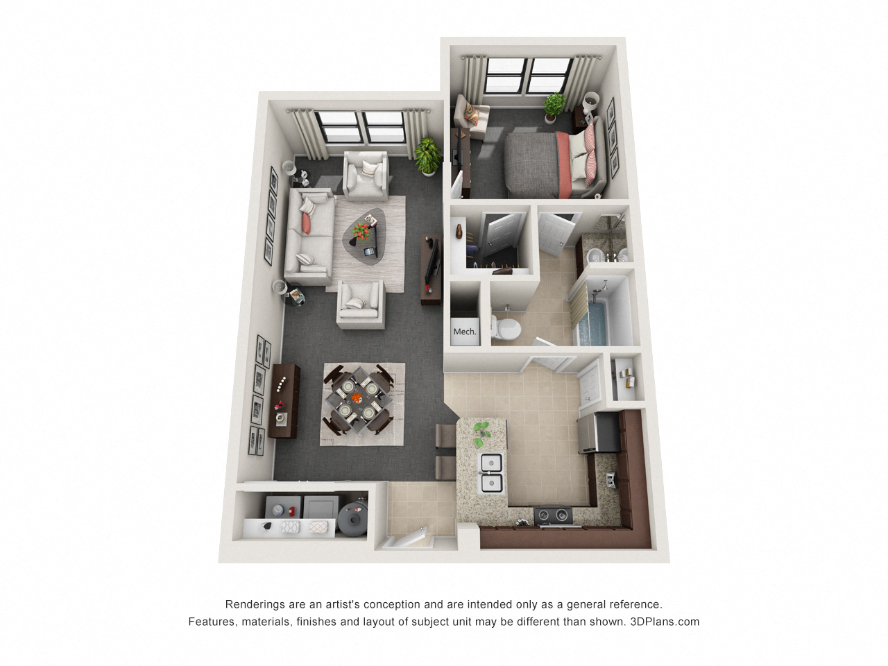1 Bedroom Floor Plan
